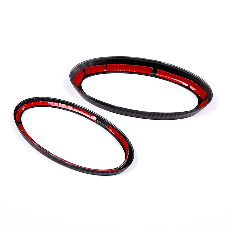 Black Carbon Fiber Texture ABS Car Exterior Front & Rear Logo Emblem Badge Ring Cover Trim Kit Fit for Subaru XV 2022 - view 4