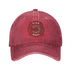 Fire Department Logo Firemen Badge Baseball Caps Vintage Distressed Cotton Rescue Sun Cap Outdoor Summer Adjustable Fit Hats Cap