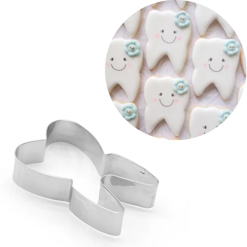 Lovely Teeth Shape Stainless Steel Cookie Cutter Cake Decorating Tools Fondant Mould Pastry Biscuit Baking Accessories Cake Mold