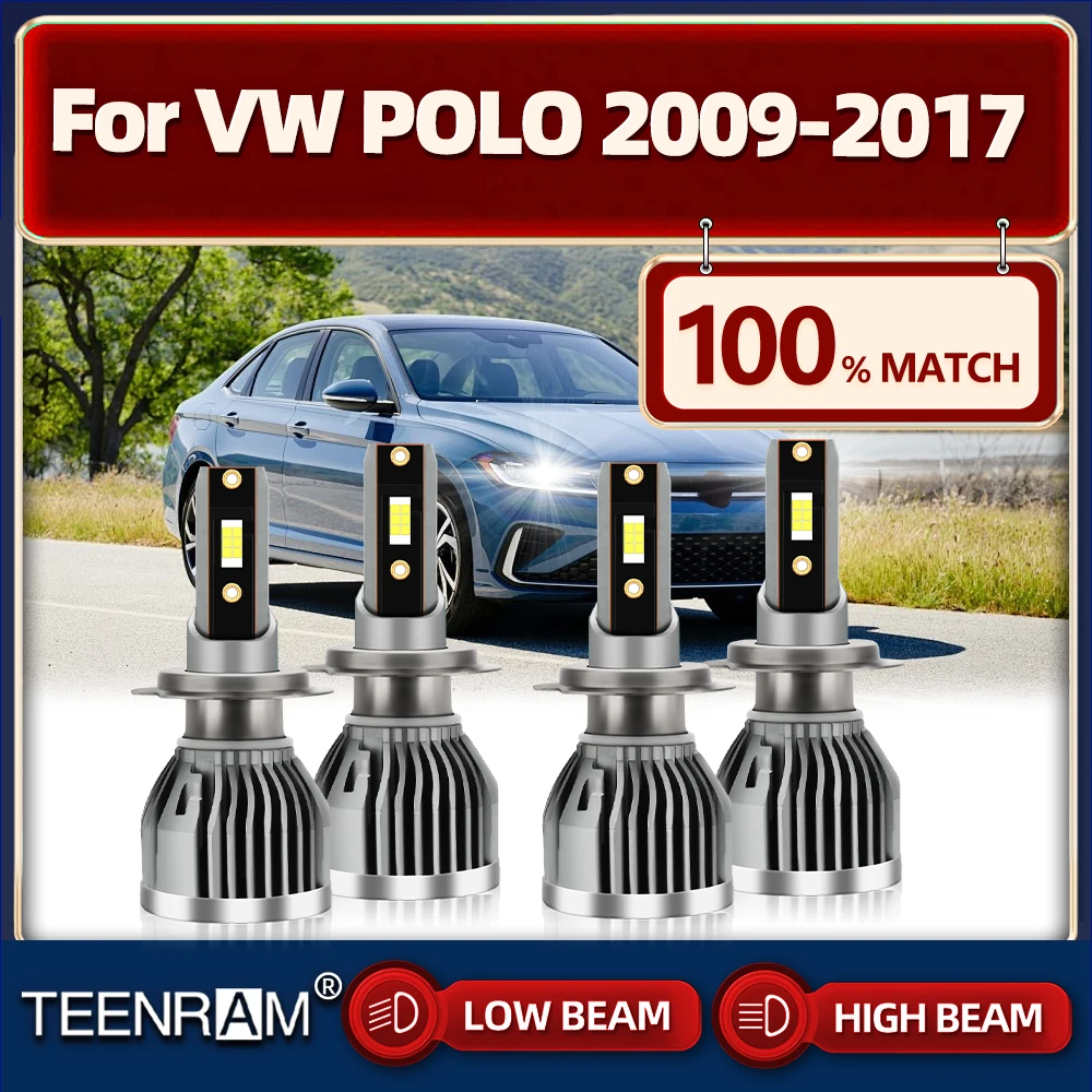 

40000LM LED Car Headlights Bulbs 6000K White Auto Headlamps 12V 24V For VW POLO 2009 2010 2011 2012 2013 2014 2015 2016 2017