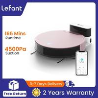 Lefant N1 Robot Vacuum Cleaner, Suction Power 4500PA, 4 Cleaning Modes, App Control, Up to 165 Minutes Autonomy