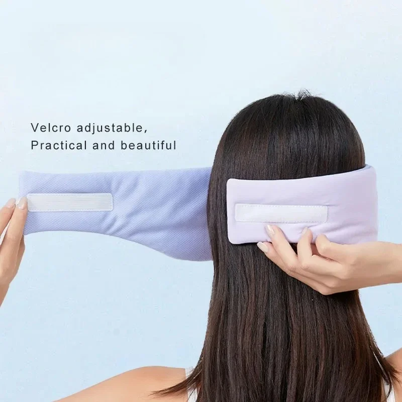 Mute Eye Mask Sleep Ice Silk Breathable Relieve Fatigue Warm Cool Double-sided Full Coverage Blackout Noise Reduction Eye Mask