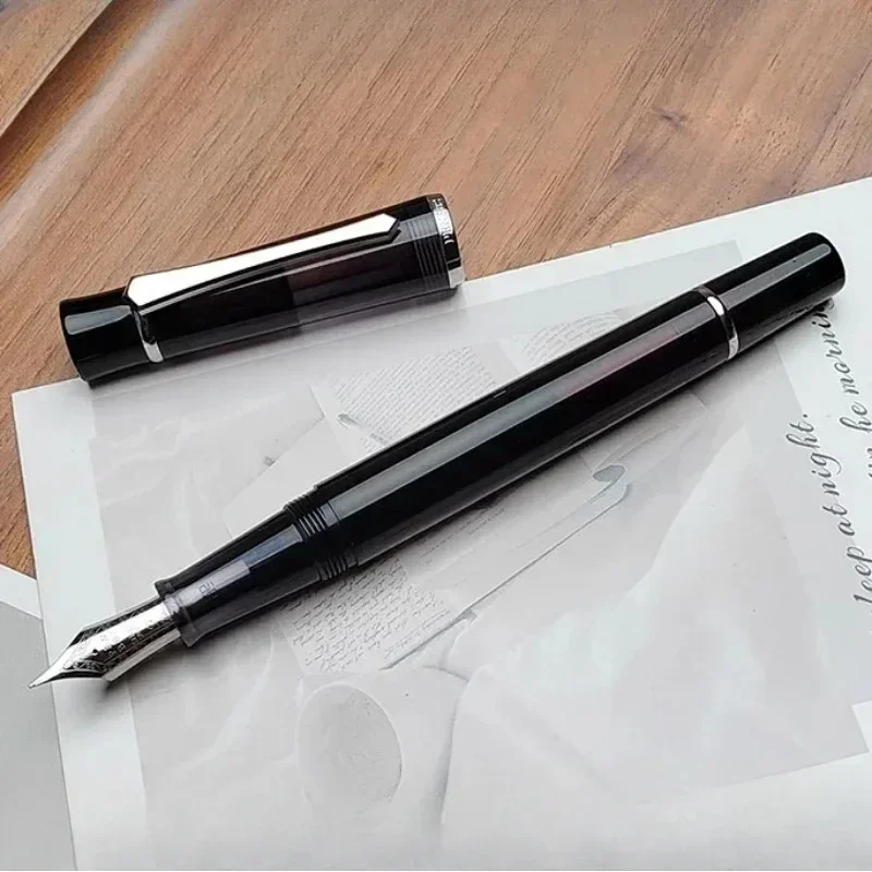 

Перьевая ручка PENBBS 495 поршневая смола, большой размер F, перо 0,5 мм, прозрачная акриловая ручка унисекс для практики письма, школьные принадлежности, подарок