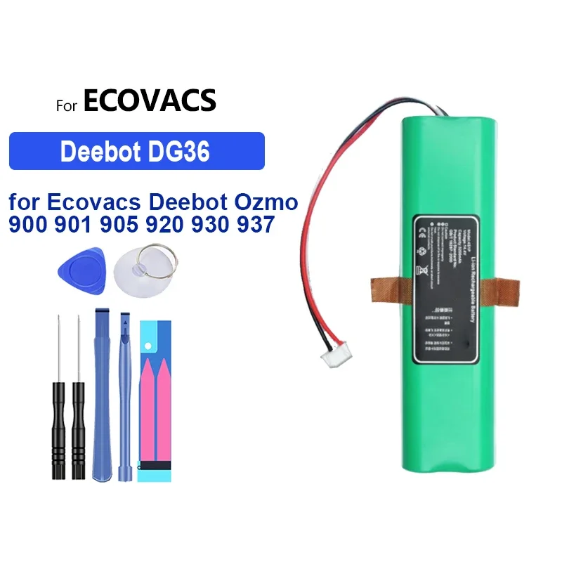 

Robotic Vacuum Cleaner Battery For Ecovacs Deebot Ozmo 900 901 905 920 930 937 DG36 DG70 DG3G 3400mAh Reliable Power