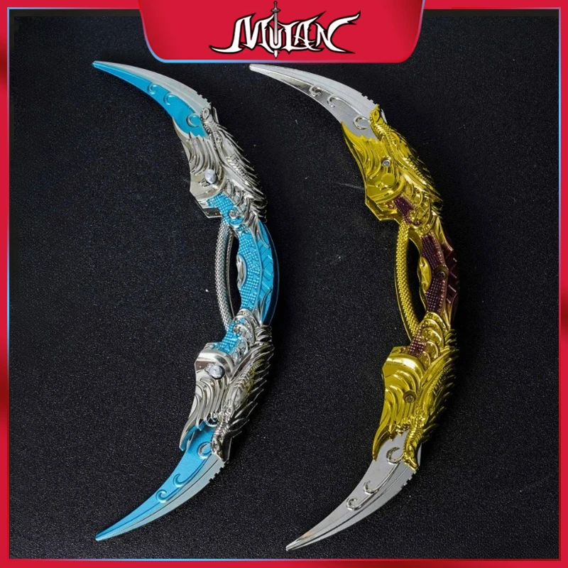 

23 CM Game Peripherals Golden Dragon Claw Knife Metal Craft Weapon Model Collectible Desk Ornaments Creative Birthday Gift Toy