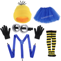 Novelty beanie Costume Costume Glasses Yellow Knit Hat String Scarf Halloween Christmas Party Costume Accessories Adults