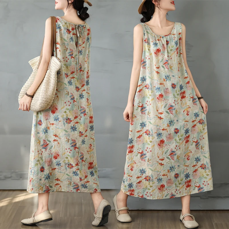 

Женская круглая длинная юбка трапециевидной формы в стиле ретро из хлопка и льна с запахом большого размера, свободная летняя юбка Dr