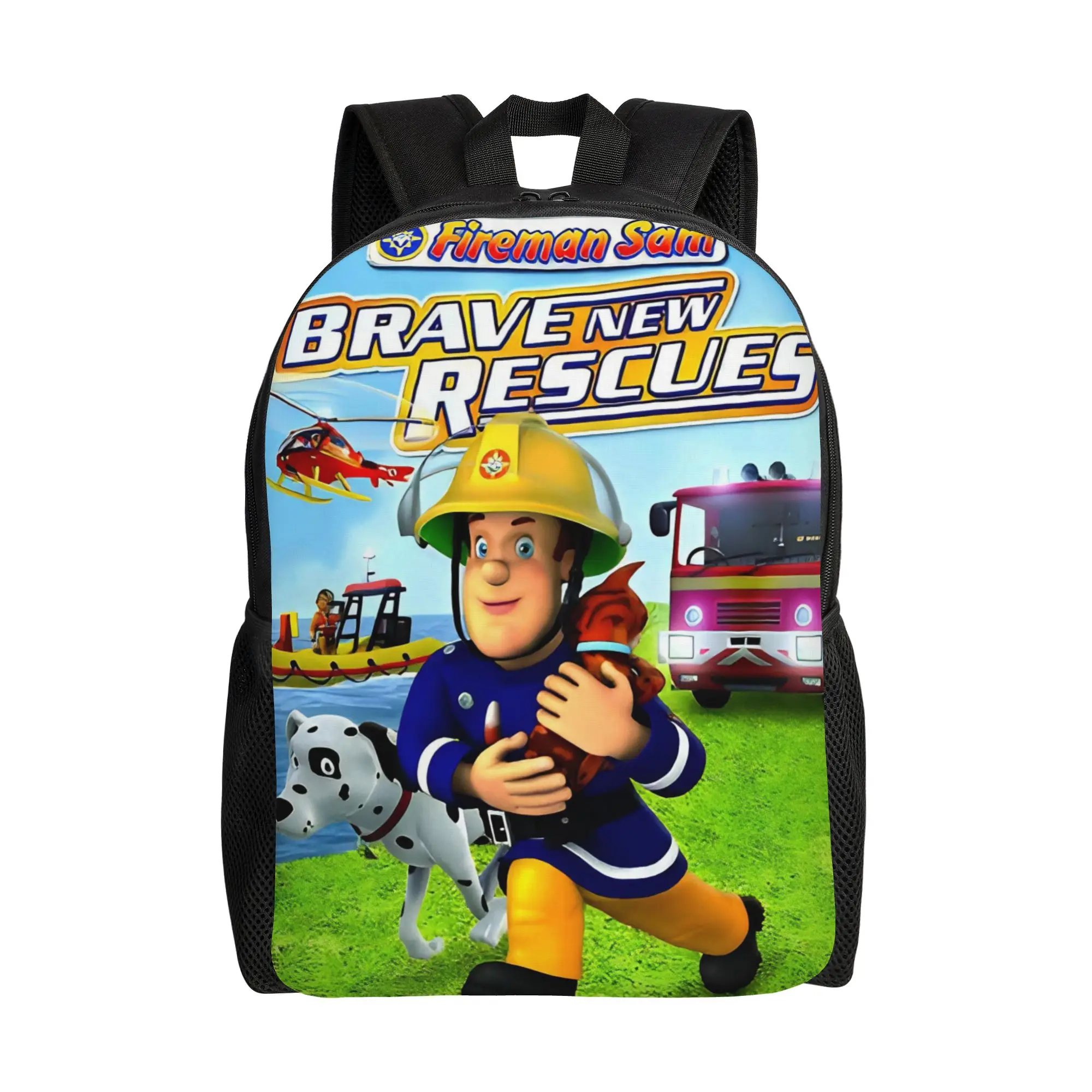 

Классический рюкзак Fireman Sam с карманом, школьный рюкзак для работы, с изображением пожарных, мультяшный, для мужчин и женщин, студенческий, холщовые сумки