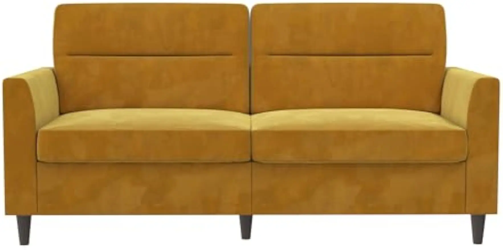 Concord Sofa, Small Space Living Room 3 Seater, Pocket Coil Cushions, Mustard Yellow Velvet