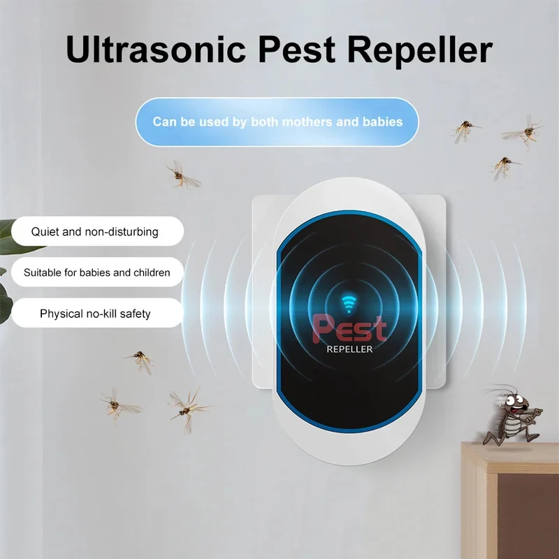 Ultrasonic Pest Repeller Electronic Pest Repeller No Noise Plug-in Insect Repeller Rat Mosquito Repellent for Cockroach Spiders