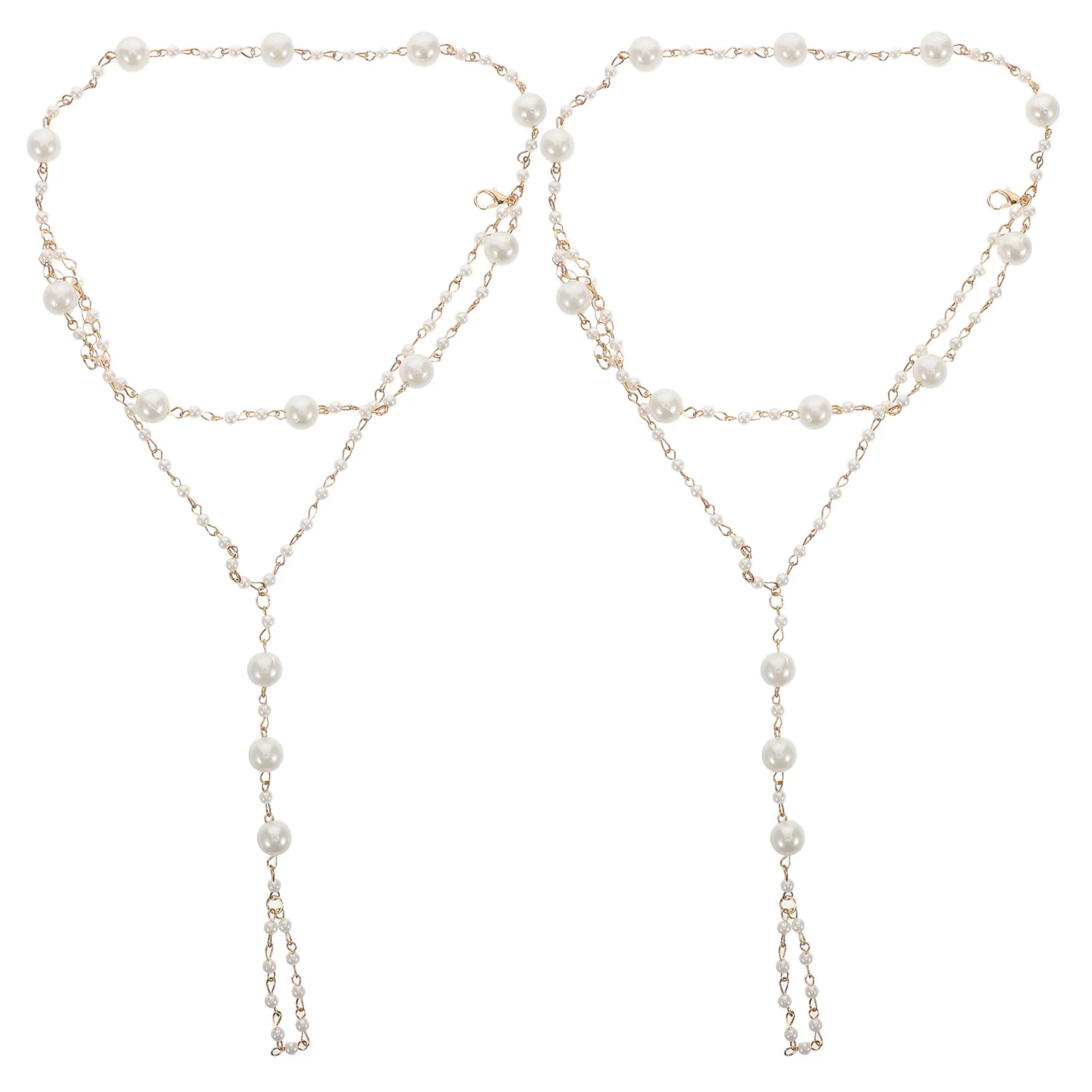

2Pcs Pearl Tassel Foot Chain Anklets Lightweight Summer Beach Vacation Accessories Sandal Jewelry for Women Foot Beacelet
