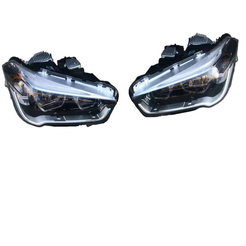 High Quality New X1 Series F48 F49 LCI Front LED Headlights Near and Far Integrated Light White Angel Circle  for BMW