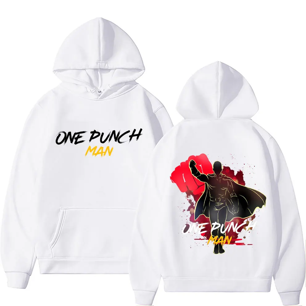 انمي ياباني واحد لكمة رجل Saitama طباعة هوديي الخريف الشتاء الرجال النساء موضة عادية المتضخم البلوز للجنسين البلوز