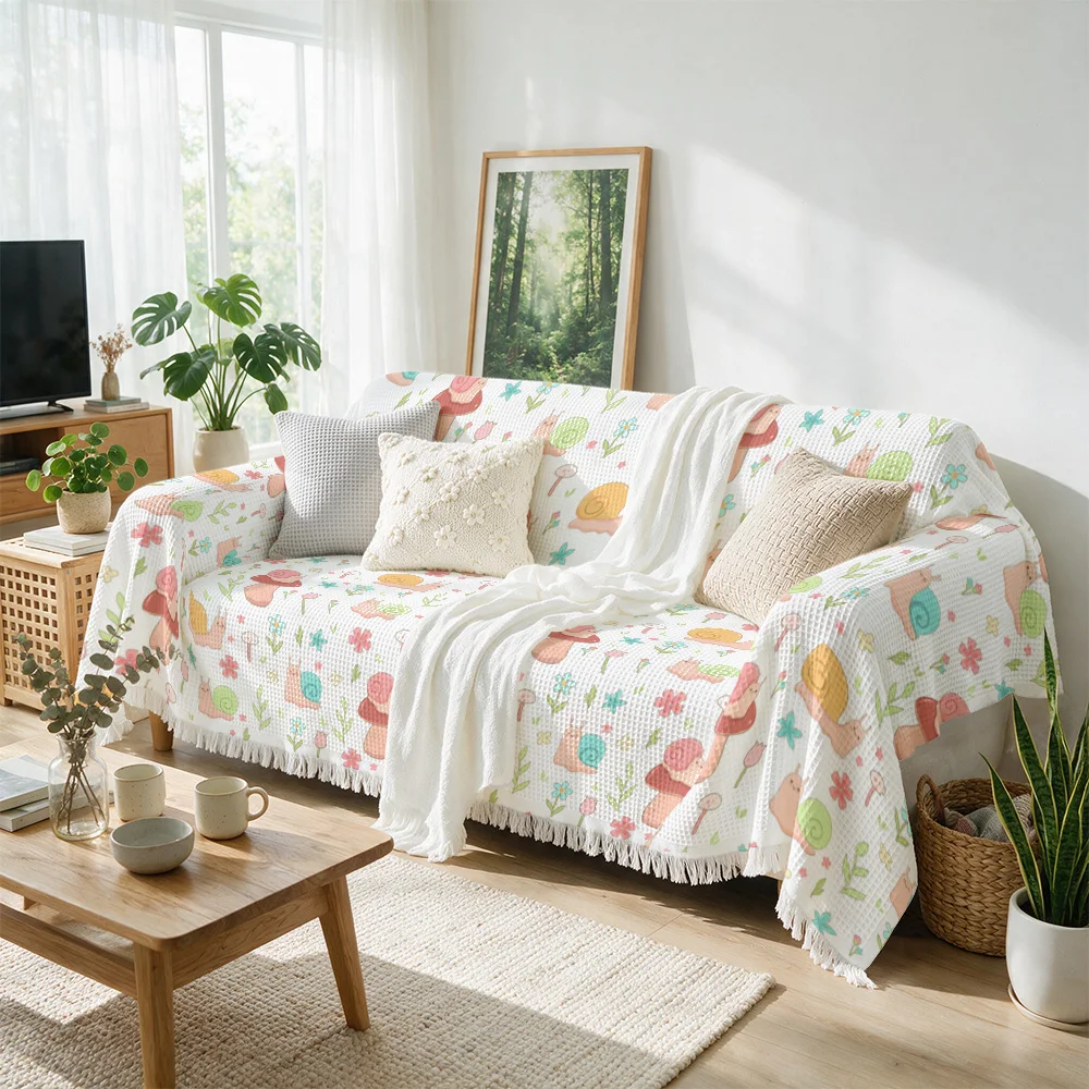 Cute Floral Pattern Throw Blanket Sofa Cover Couch Decor Boho Spring Seasonal Living Room Home Accent Throws for Couch