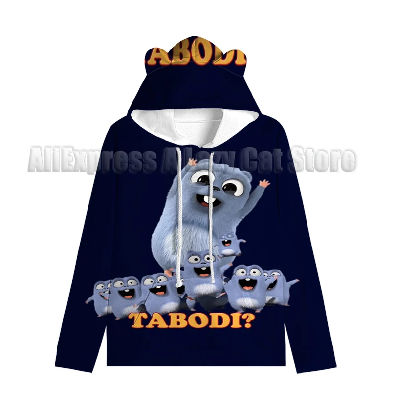 Grizzy Bear Harajuku หูแมว Hoodies เด็ก Kawaii หวานขนาดใหญ่เสื้อ Hooded JACKET