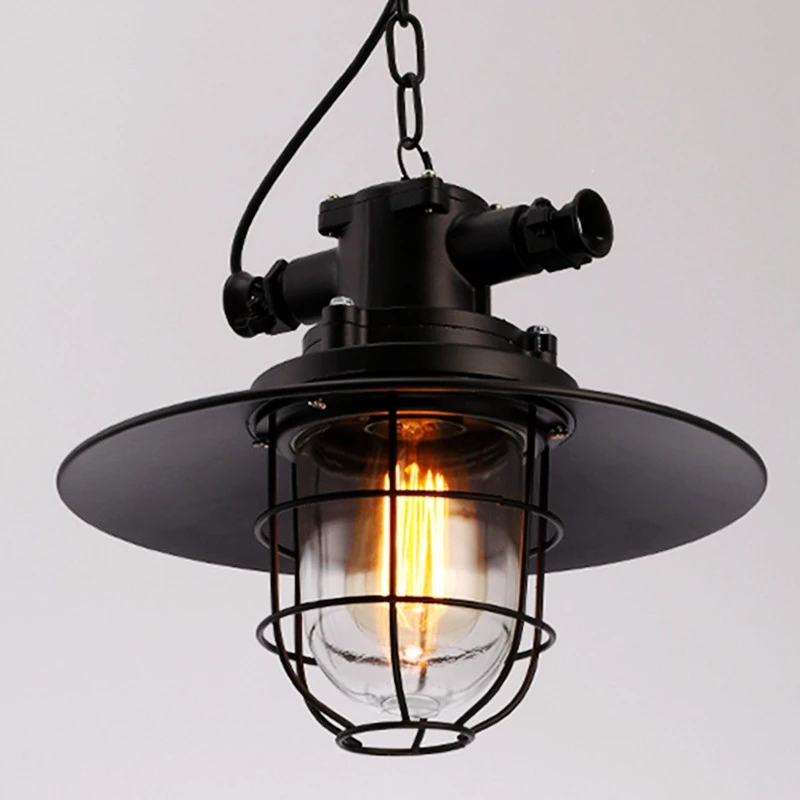 Industrial Style Retro Loft Waterproof Chandelier Hotel Corridor Aisle Country Bar Cafe Personality Pot Cover Pendent Light