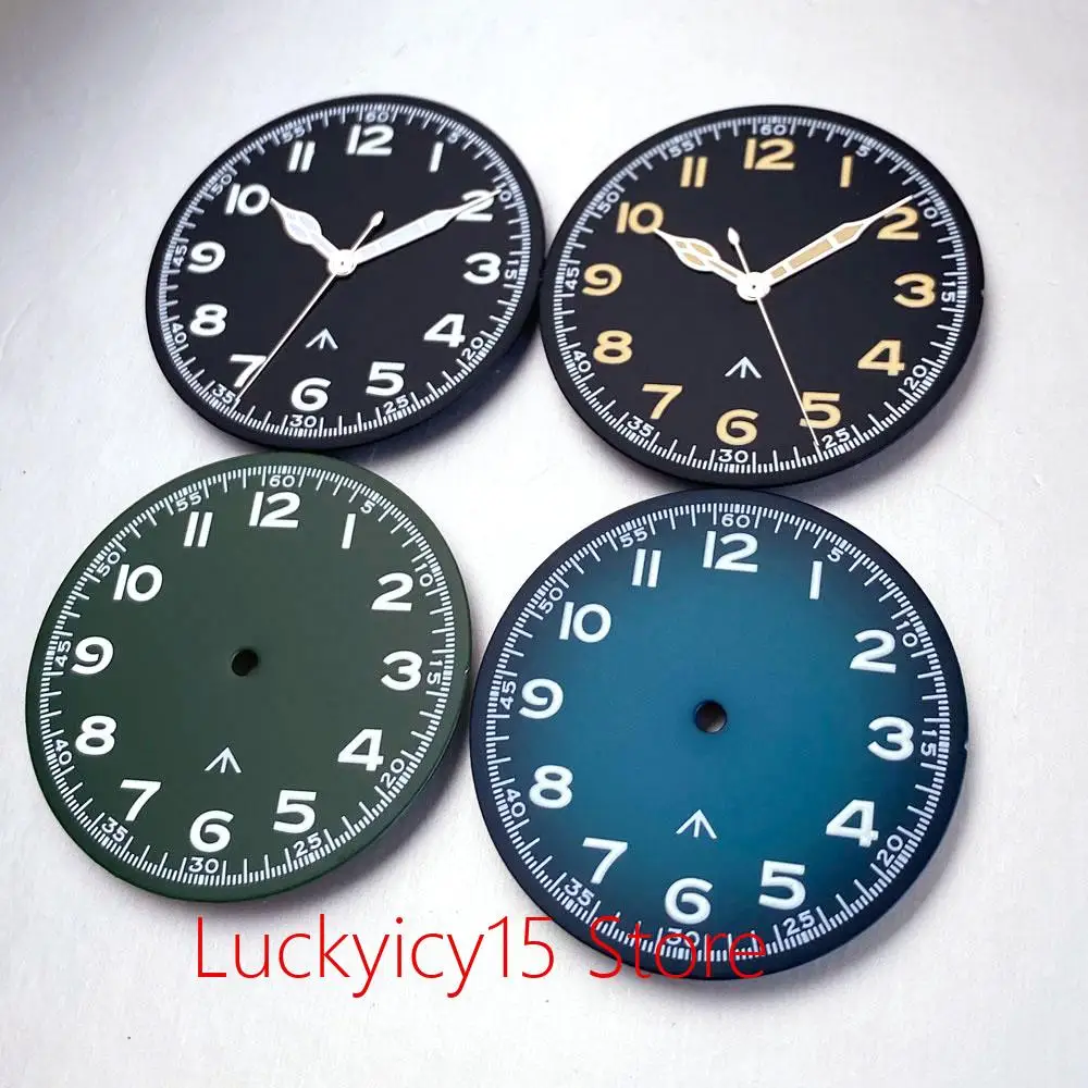 33.5mm Nologo Vintage Watch Dial for Pilot Diver Watch VH31 NH35 NH36 NH37 ETA 2824 Miyota 8215 Watch Hand Suit Watch Parts
