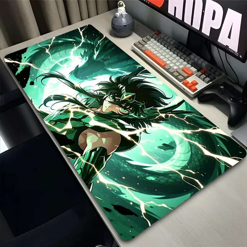 Cool anime Mouse Pad Animation Office E-sports Gaming Table Mat Saint Seiya Oversized Keyboard Pads Lock Edge Computer Mouse Mat