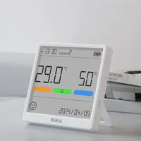 Duka THSE Temperature Humidity Meter Indoor Clock High-precision Digital Weather Stations Sensor for Home Type-C Rechargeable