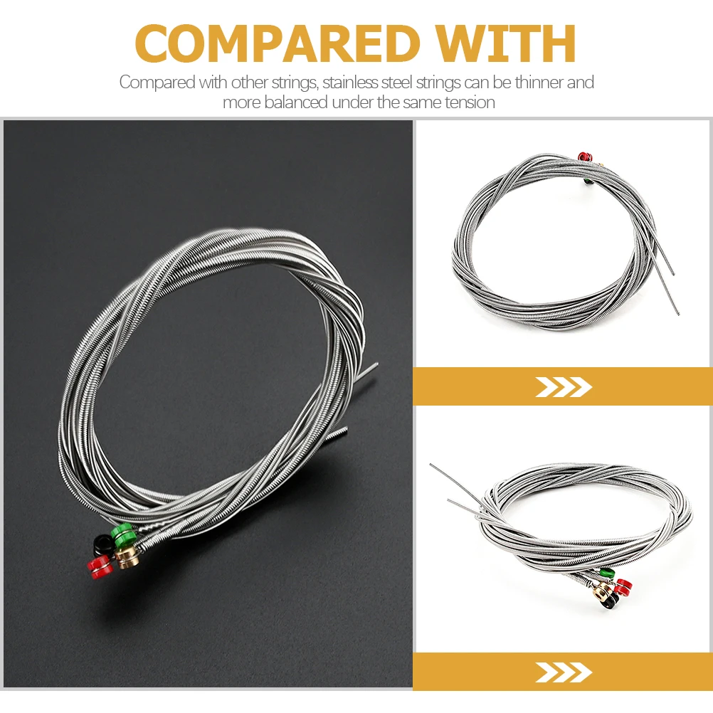 

1 Set Stainless Steel Bass Strings Durable Metal String For Bass Guitar Replacement Strong Tension Balanced Tone High Quality