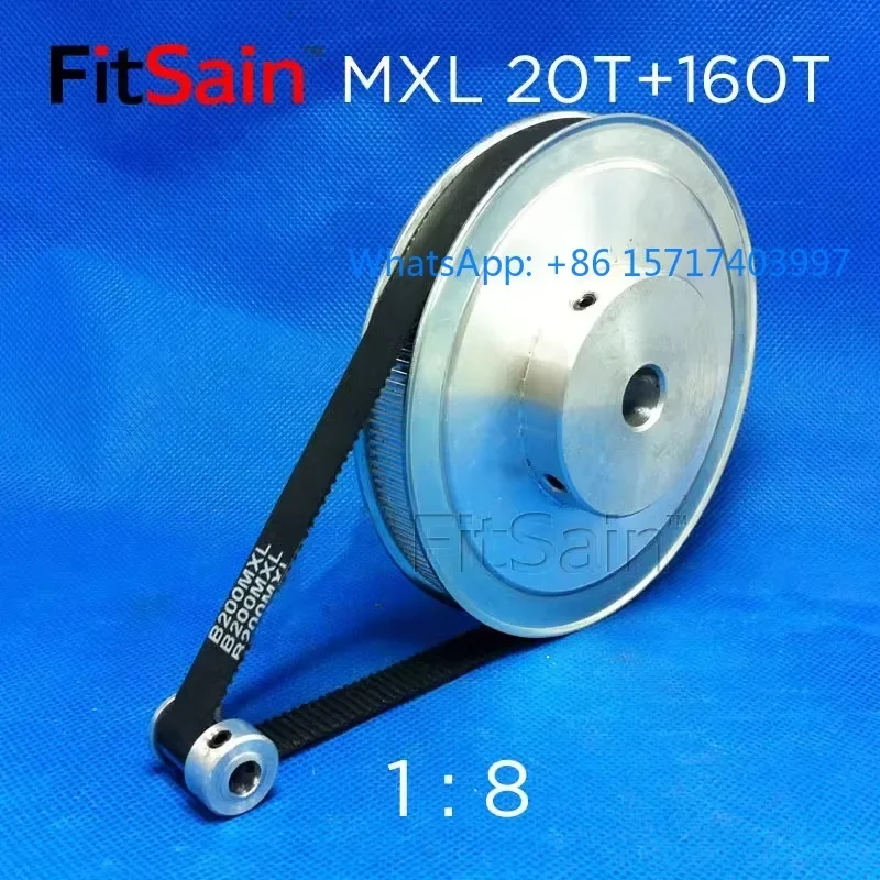 FitSain MXL belt width 10 synchronous wheel 20 teeth+160 teeth 1 to 8 stepper motor pulley gear reduction