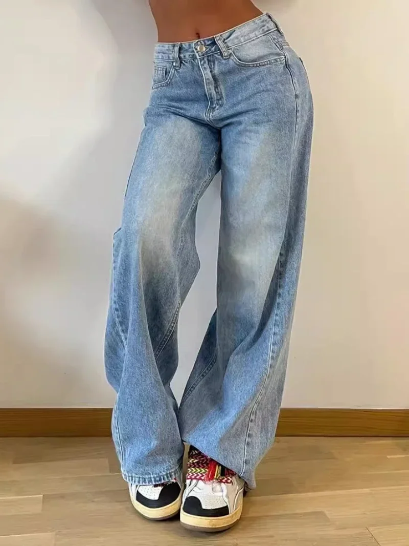 Streetwear Denim Baggy Pants Autumn Clothes Women High Waist Straight Jeans Casual Loose Wide Leg Jeans Female Basic Denim Pants