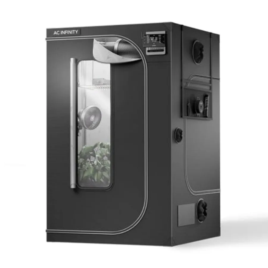 Indoor growing tent with 2000D Mylar canvas, silver color, thickest 1 poles, lab-tested highest reflectivity, largest zipper wi