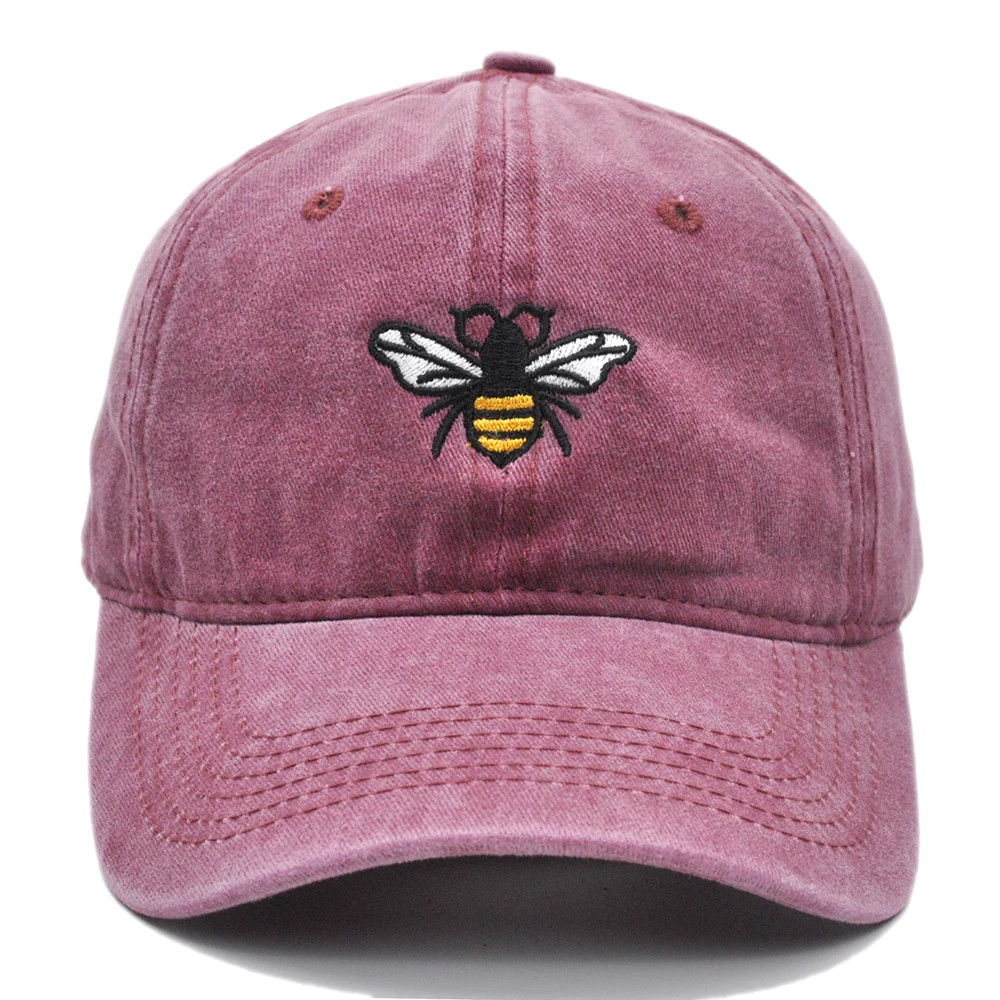 Bee Dad Hat Embroidered Distressed Baseball Cap Bumble Bee Hat Summer Lover Hats