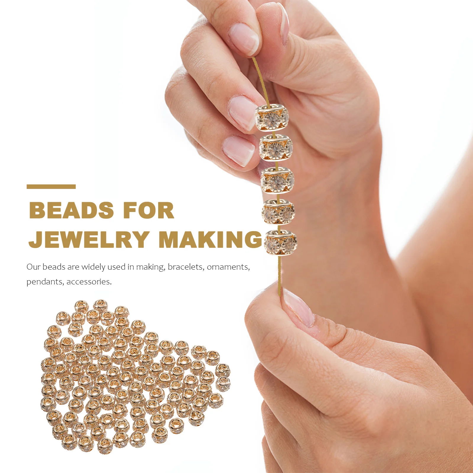 

100 шт., ожерелье, браслет, аксессуары, инкрустированные стразами, сплав, рондель, бусины-разделители, гладкие DIY ремесленные фурнитура, изготовление ювелирных изделий