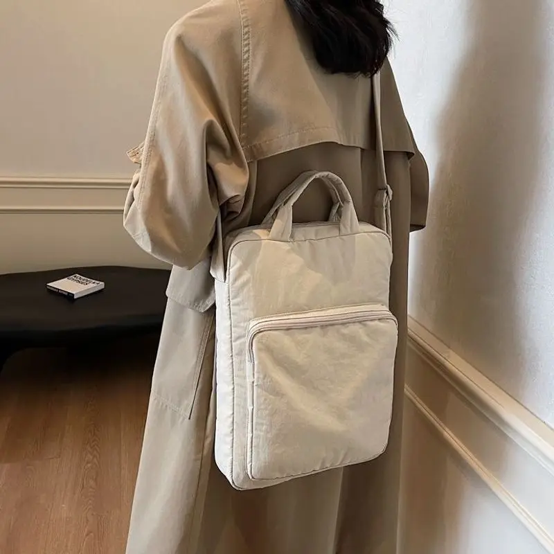 Thickened Commuter Laptop Bag Women's Single Shoulder Crossbody Bag 15 Inch Tablet Nylon Material Urban Simple Style Tote Bag