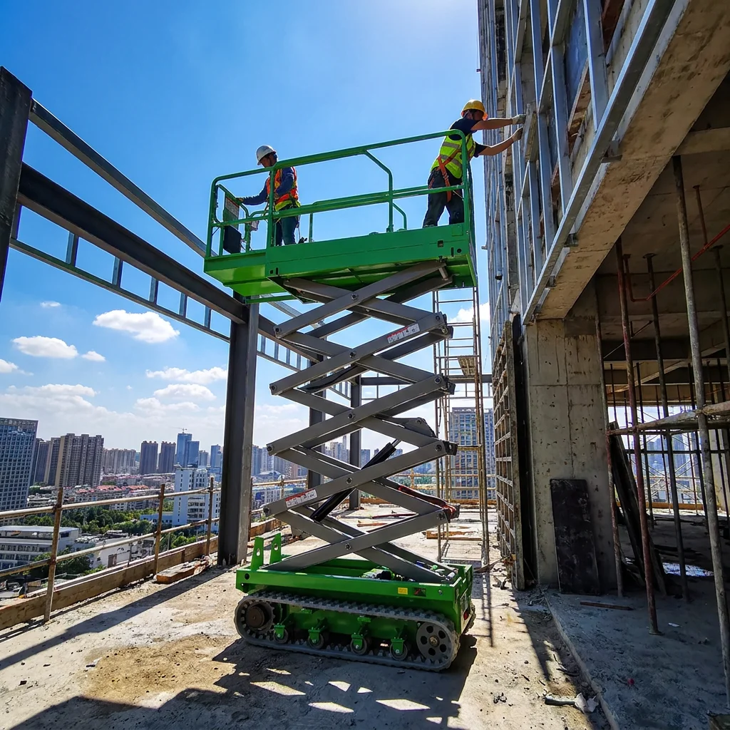 High Quality 8m 10m 12m Self Propelled Tracked Scissor Lift for Power Plant Boiler Overhaul Work