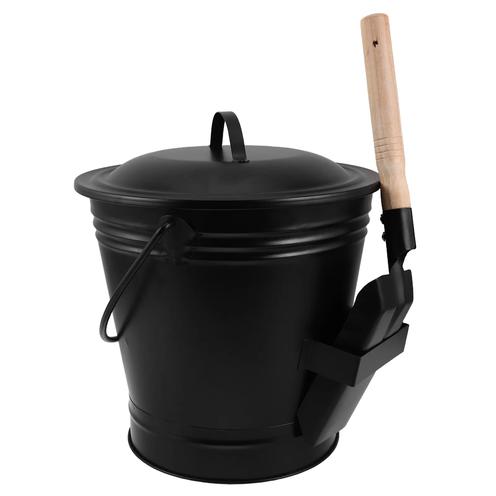 

1Set Fireplace Ash Bucket with Lid Heavy Duty Metal Coal Bucket and Shovel Heat Resistant Ash Pan for Wood Stove Fireplace