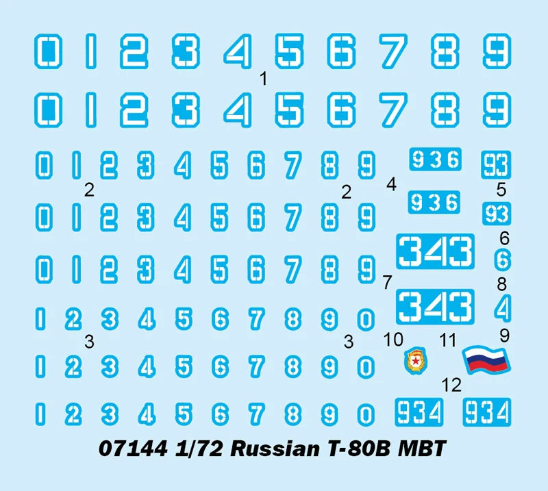 Trumpeter 07144 1/72 Scale Russian T80 T-80B Main Battle Tank MBT Assembly Plastic Military Toy Handicraft Model Building Kit