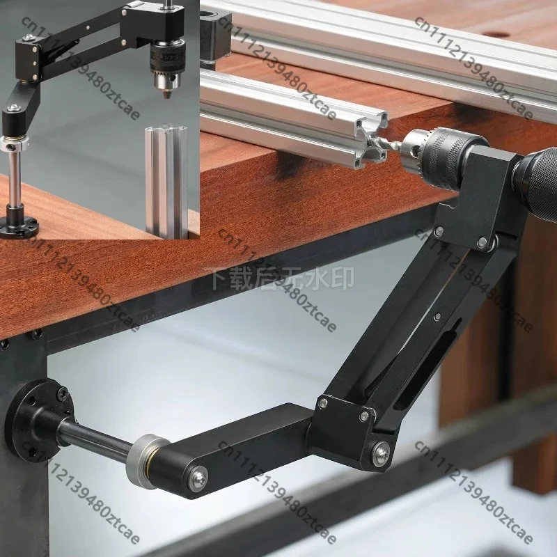 Adjustable Aluminum Profile Tapping Bracket Hand Drill Base Alloy Workbench Support Arm Mount