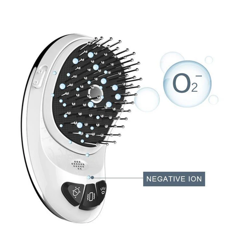 New Mini Anti-static Shock Hairdressing Comb Portable Negative Ion Vibration Electric Massage Hairdressing Comb Household