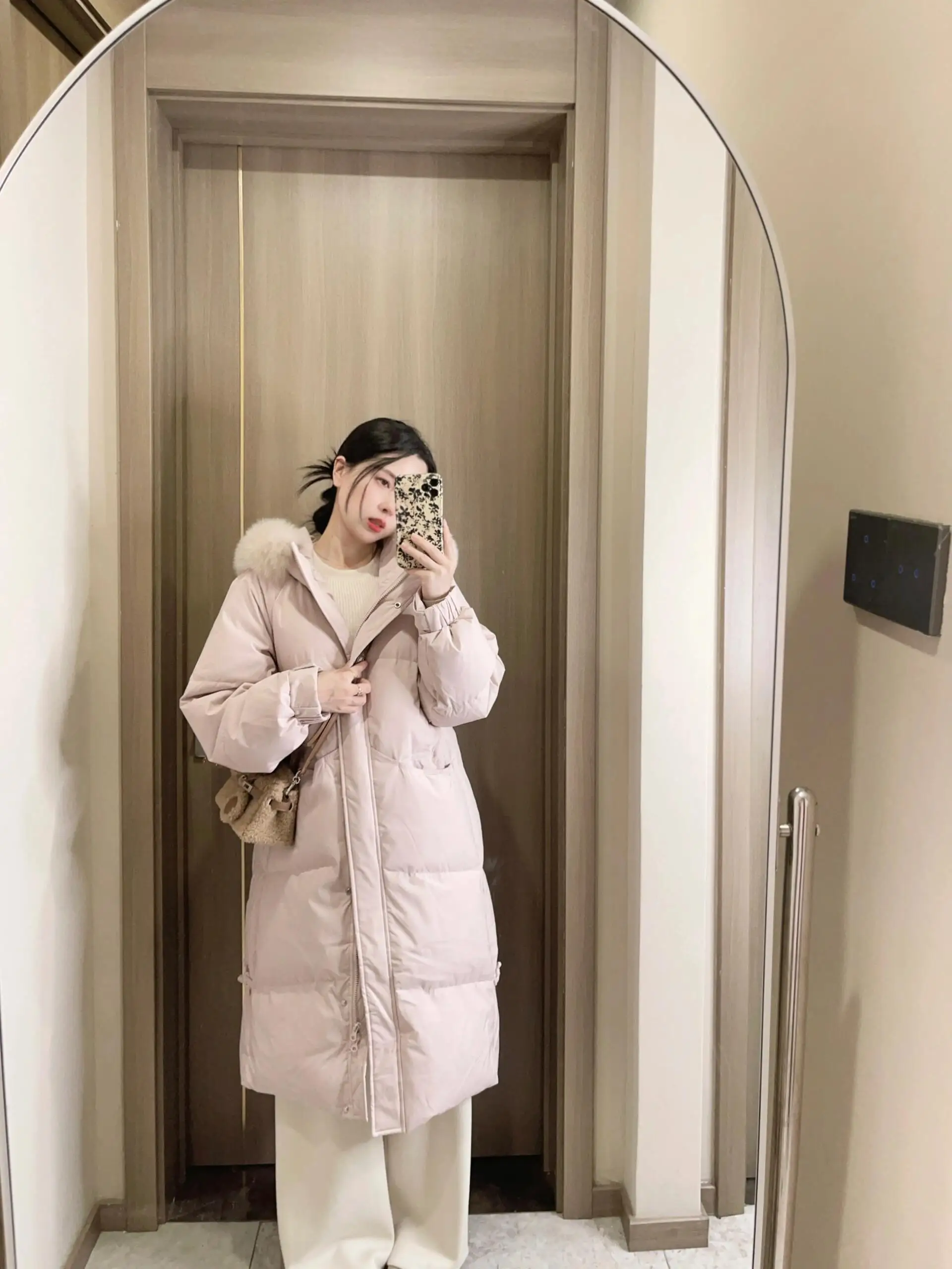 

Inspired White Du down Jaet Women's Winter Thiened Long Coat Fur Collar Korean Sle Commute Faion Ladies'...