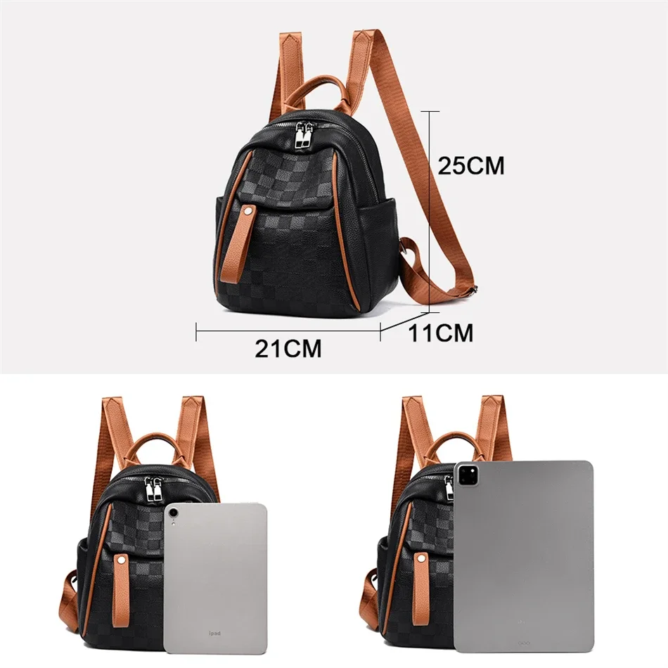 Fashion Casual Women Backpacks Luxury Designer Soft Leather Bagpacks Female Small School Bags for Teenage Girls Mochila Feminina