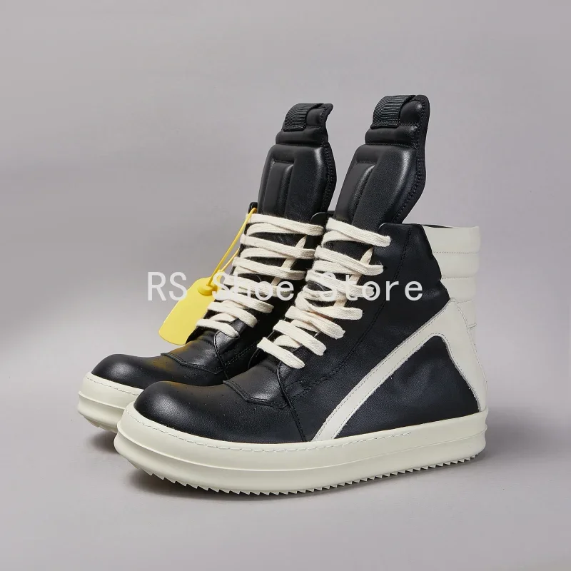 Ro حذاء رجالي جلد أسود حذاء بوت بطول الكاحل أحذية خارجية s عالية الجودة حذاء كاجوال جودة سستة النساء حذاء رياضة جلد البقر المسطح أحذية رياضية