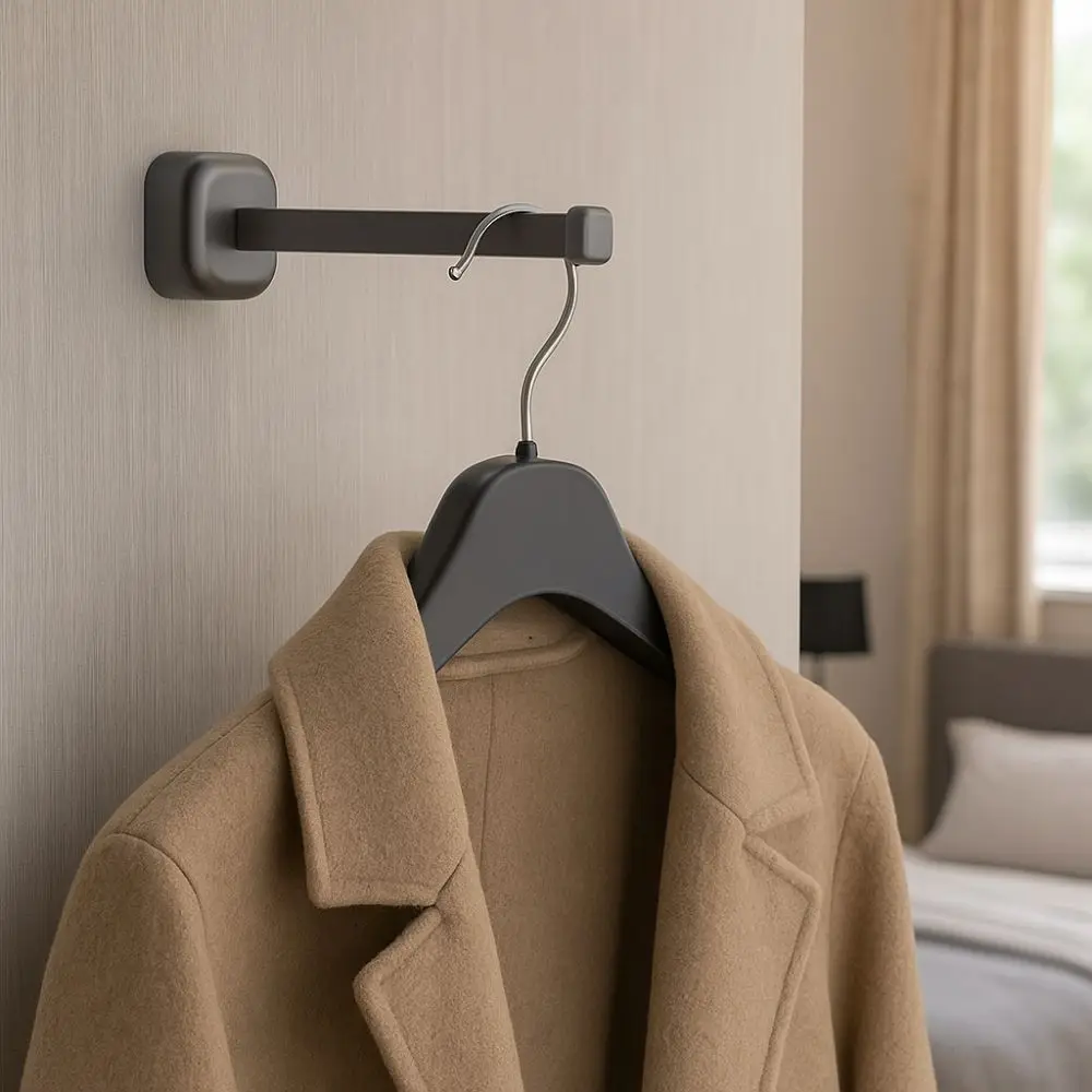 

Extendable Suction Cup Clothes Hanger Space Saving Adjustable Hanging Rod Storage Rack Drill-Free Folding Clothes Storage Rack