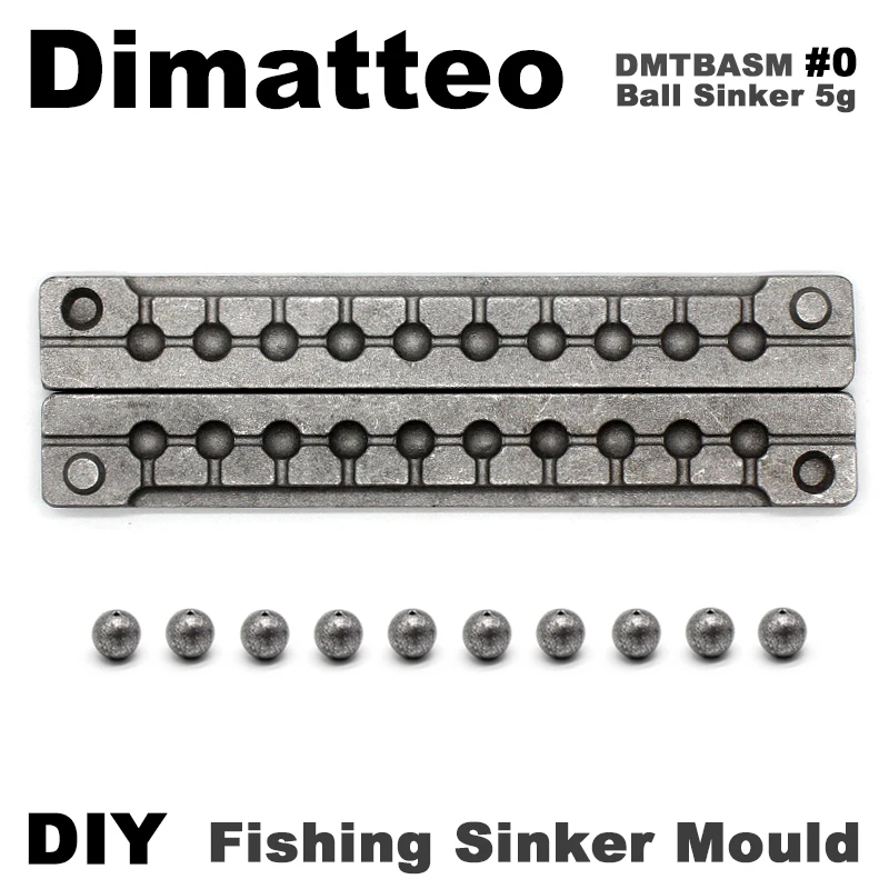 Dimatteo DIY Fishing Ball Sinker Mould DMTBASM/#0 Ball Sinker 5g 10 Cavities