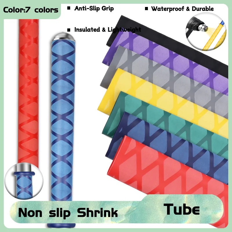 

1m/pcs 1/3/5P Double Colors Non Slip Heat Shrink Tube Dia 15/18/20/22/25/28/30/35/40/50mm Waterproof Anti-Slip Fishing Rod Wrap