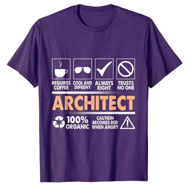 Architect Definition, Funny Architecture Design, Architectura T-Shirt Life Style Graphic Tee Short Sleeve Outfits Novelty Gifts