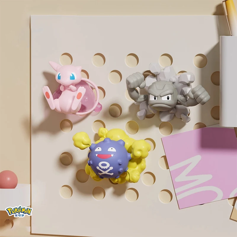 Auténticos Pokémon Pikachu PSYDUCK, Marionetas Hechas a Mano, Colgante Magnético GENGAR MEW KOFFING GEODUDE, Juguetes de Regalo de Cumpleaños para Niños