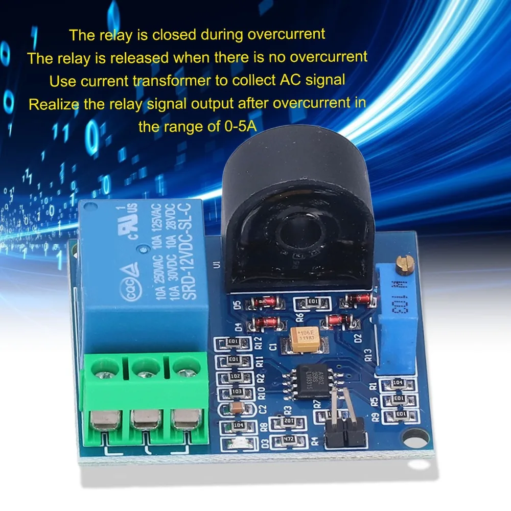 Protection Detection 5A AC Current Sensor 12V Switch Output Current Detection Sensor Industrial Relay Module Home Appliance