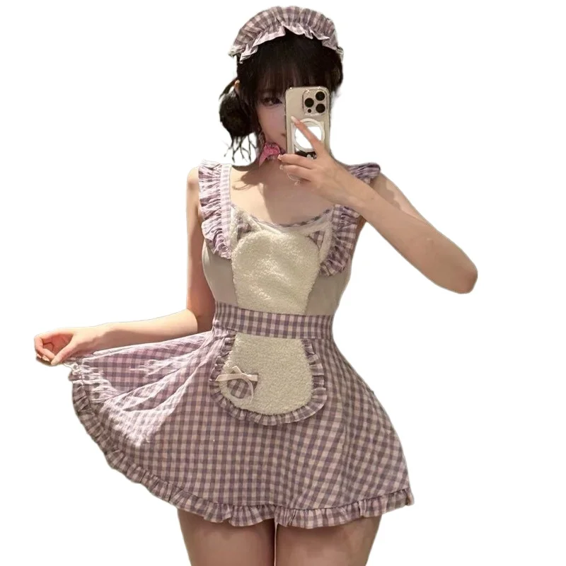 

Japanese Sexy Maid Uniform Set Cute Sleepwear Temptation Outfit Roleplay Lolita Bear Girl Costume Porno Nightclub Temptation Hot