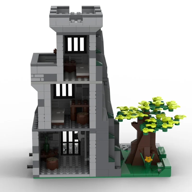 592 قطعة MOC قلعة القرون الوسطى نموذج بناء سحب قلعة السجن كتل العمارة لتقوم بها بنفسك تجميع الأطفال الطوب اللعب الهدايا