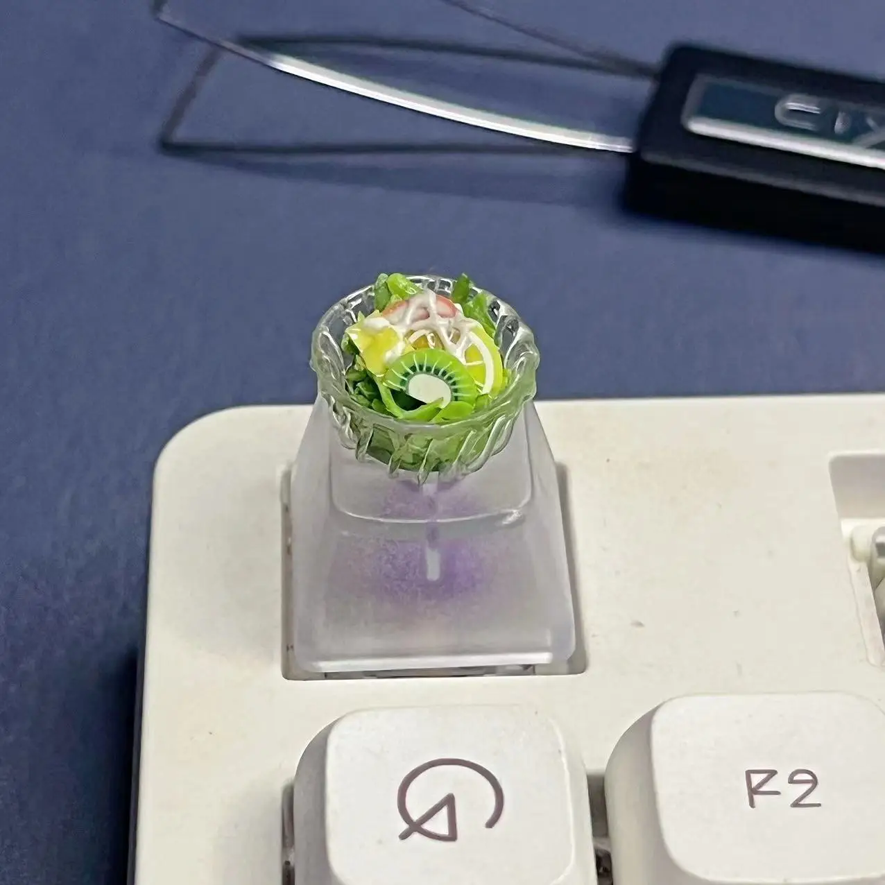 DIY Gourmet Fruit Beverage Keycap ESC Enter Key Game Mechanical Keyboard Pink Decoration Girl Transparent Gift Keycap