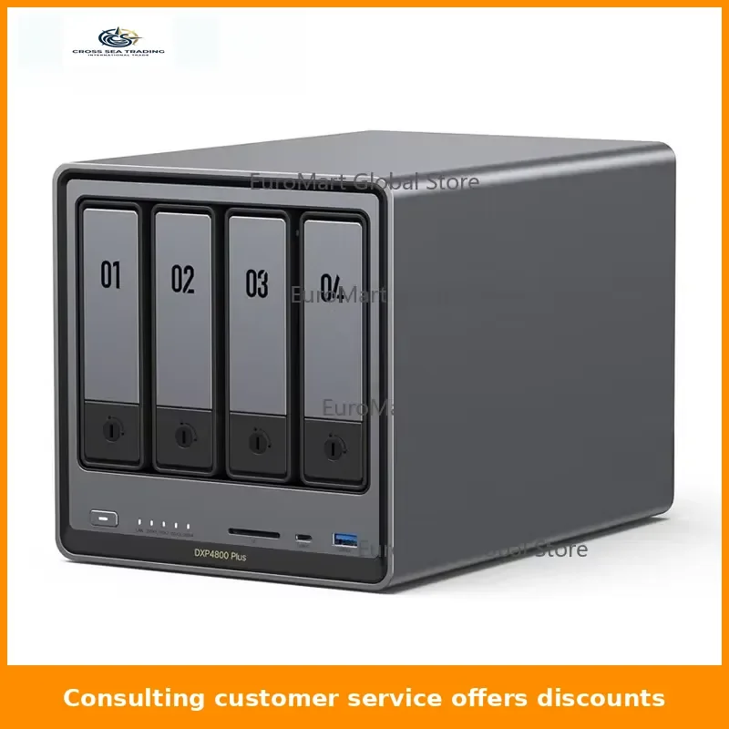 Deposit DXP4800 plus 4-Bay Desktop Network Attached Storage (NAS) Pentium Gold 8505 5-Core CPU 4K 60Hz Support RAID 5 4-Bay