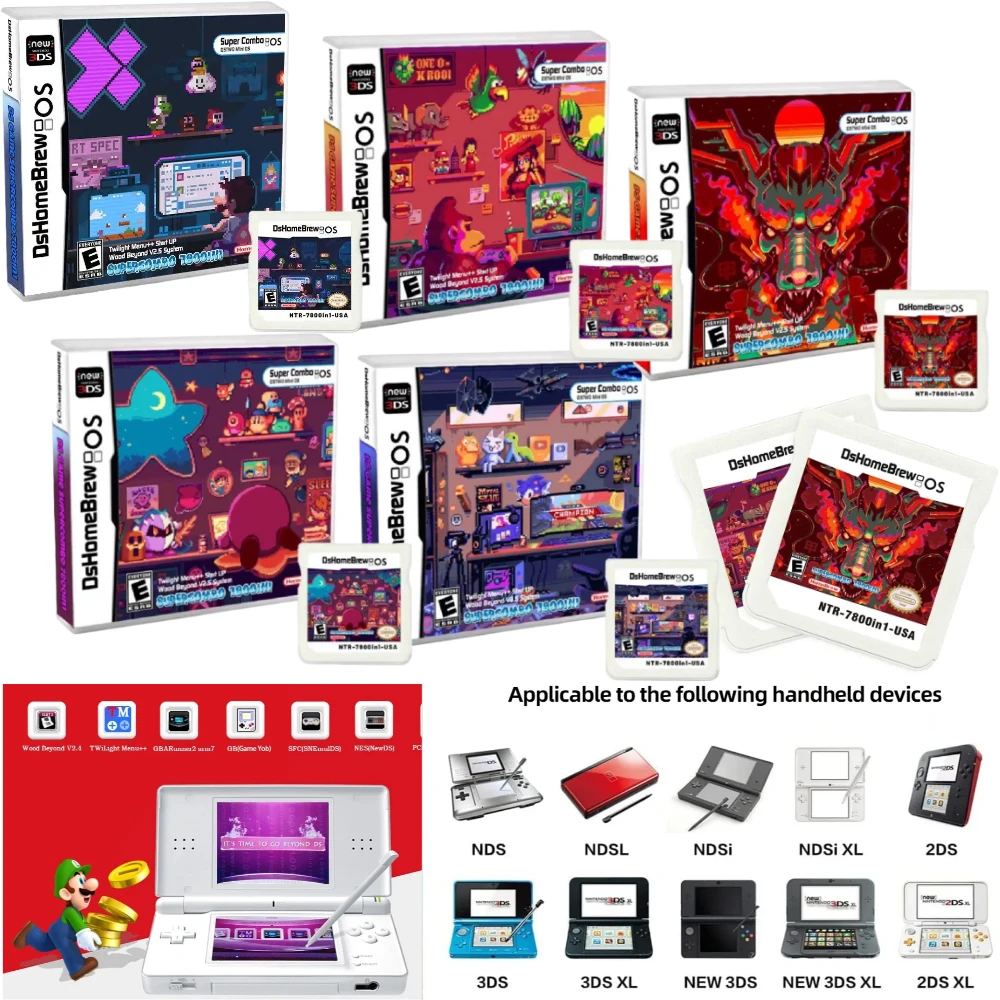 

Игровая карта USA 3DS NDS Комбинированная карта 7800 в 1 Комбинированная карта NDS Кассета 64IN1 208 500 NES Игровая карта США для 2DS/3DS XL