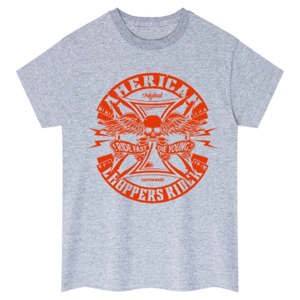 American Chopper Biker Fun Slogan Retro Motorcycle Graphic Tee Cotton Mens Womens T-Shirt Outdoor Casual Top